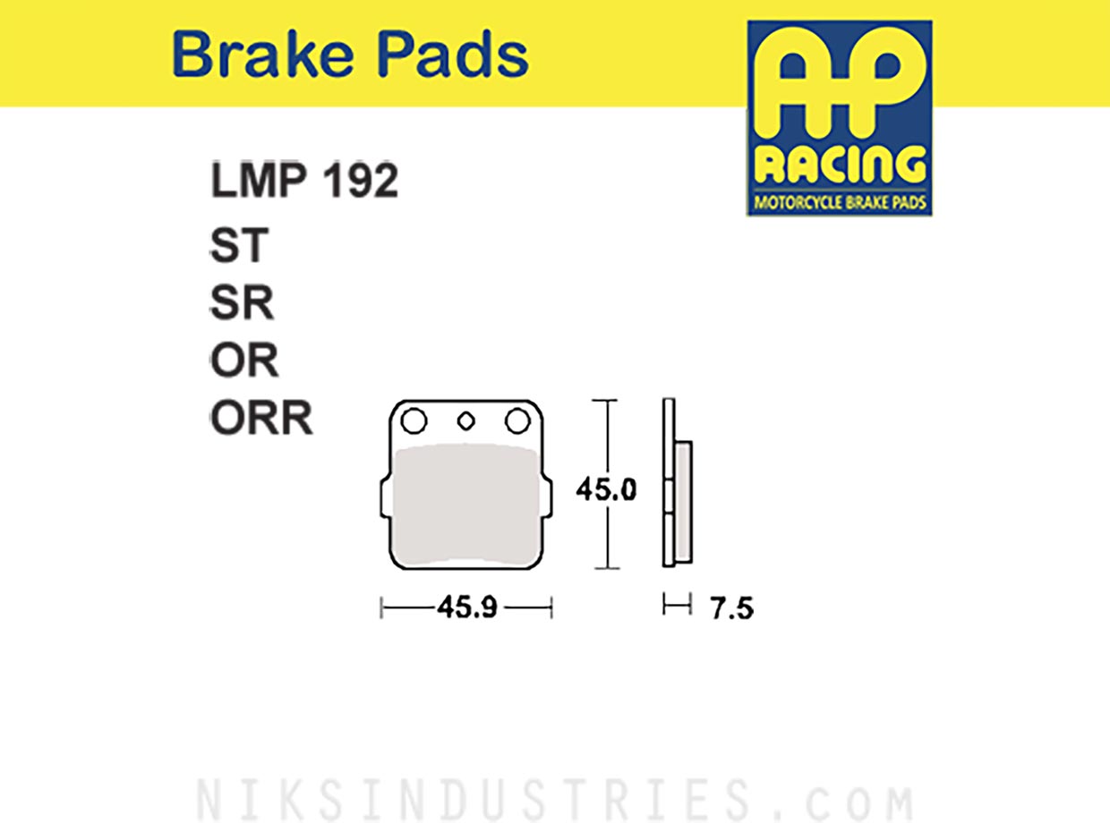 AP Racing 192ORR Brake Pads