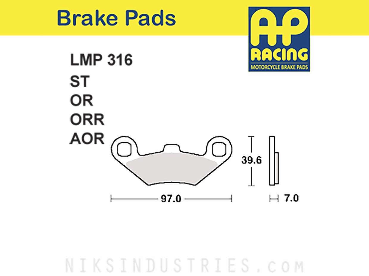 AP Racing 316AOR Brake Pads